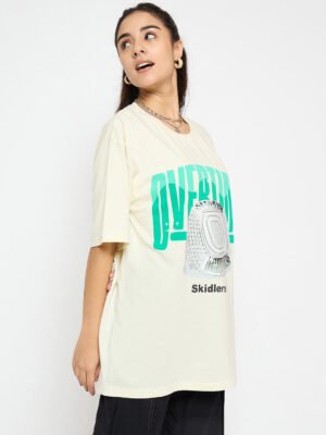 Skidlers Typography Printed Round Neck Pure Cotton Regular T-shirt