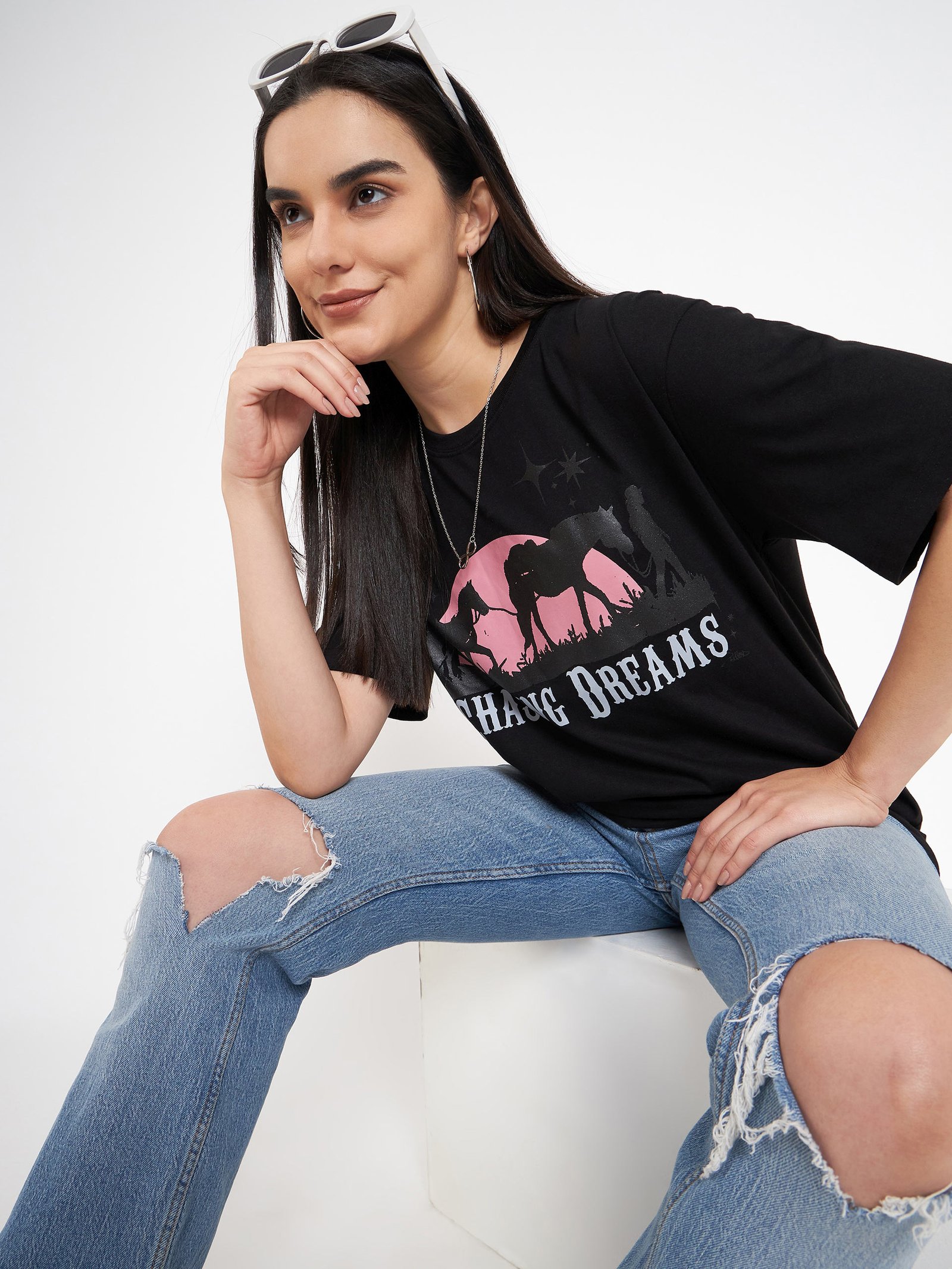 Skidlers Graphic Printed Semi-oversized Pure Cotton T-shirt