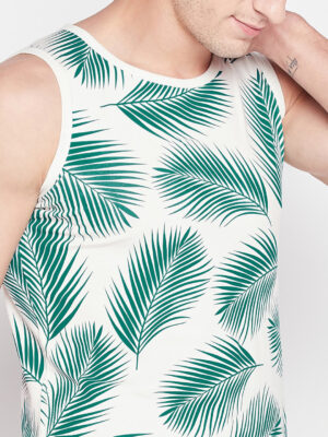 Skidlers Tropical Printed Sleeveless Cotton Lounge T-Shirt