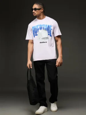 Skidlers Graphic Printed Drop Shoulder Sleeves Cotton T-shirt