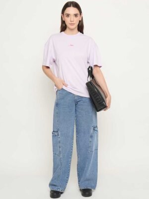 Women Solid Round Neck Cotton T-Shirt