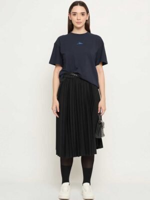 Women Solid Round Neck Cotton T-Shirt