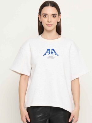 Women Printed Short Sleeve Sweatshirt